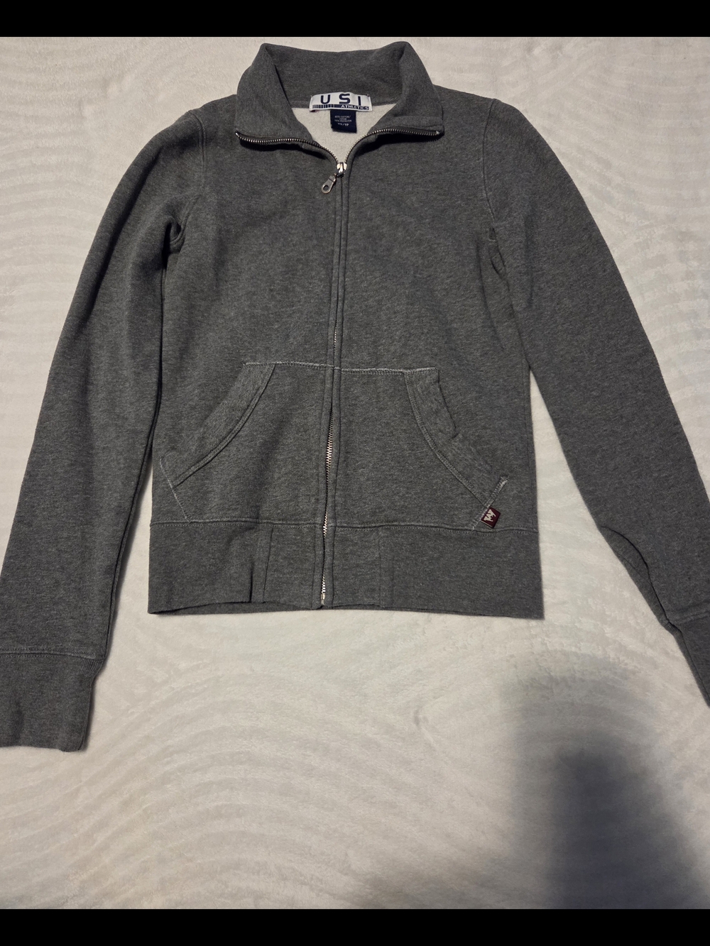 Women's Gray Full-Zip Sweatshirt Hoodie